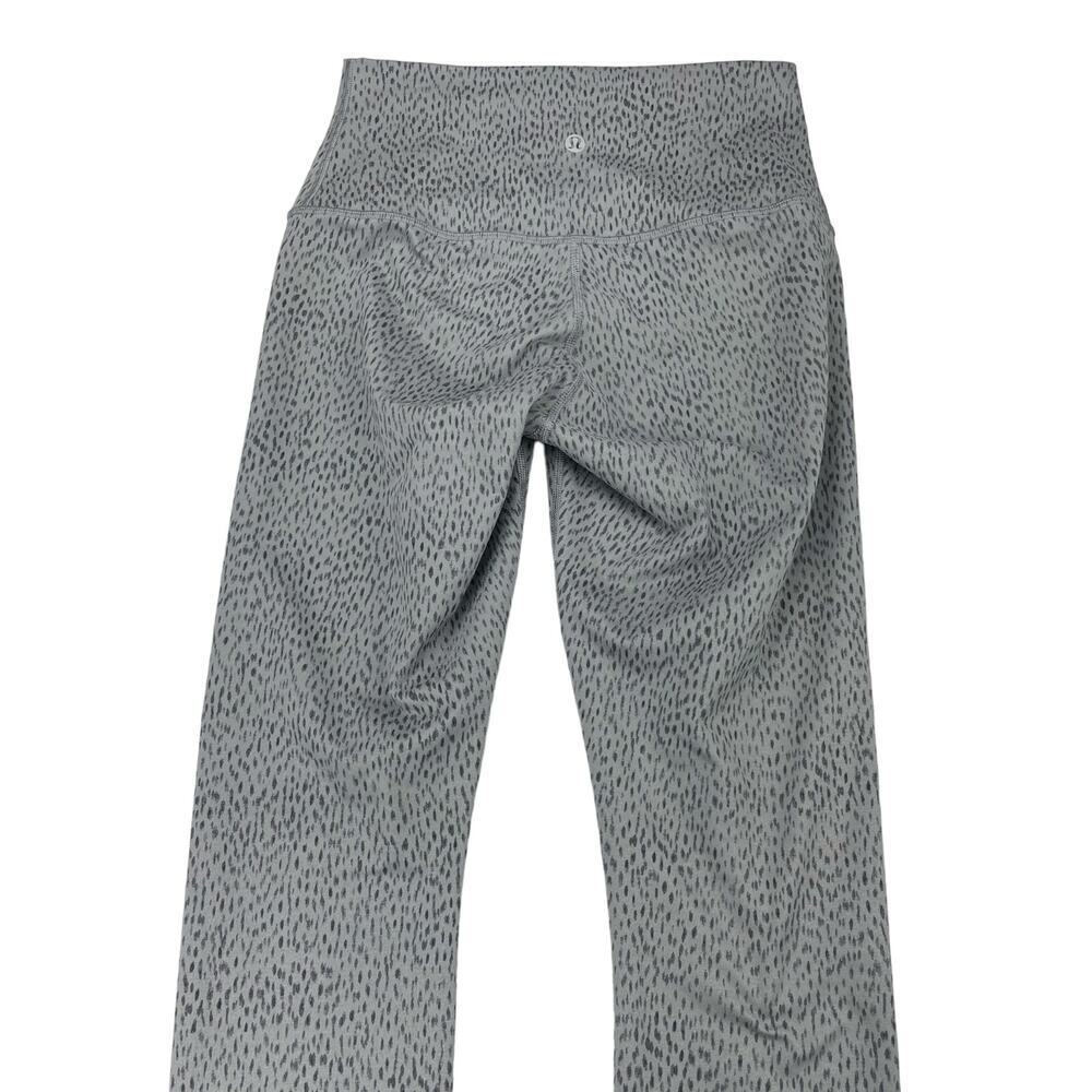 LULULEMON Wunder Under Crop II Luon Roll Down Sz 4 Dottie Dash Slate Black - Picture 9 of 11